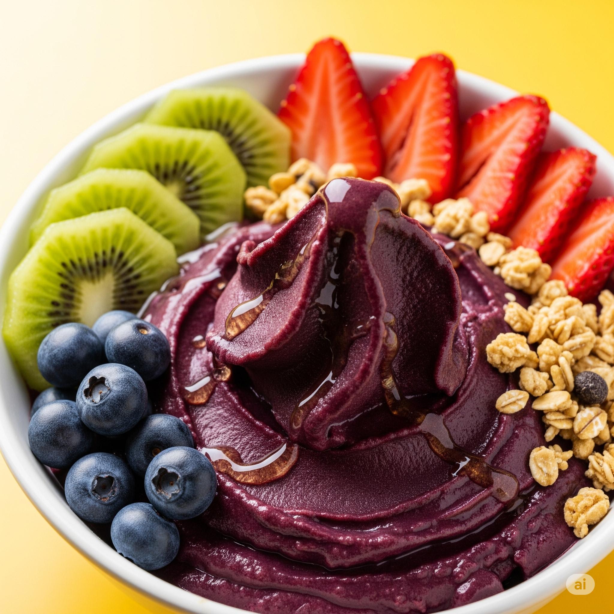 Bowl de açaí premium com frutas frescas e granola